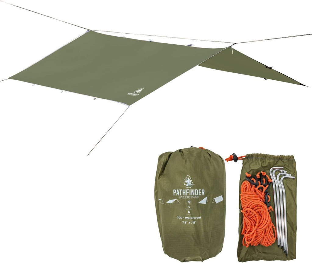 Pathfinder Nylon Waterproof Survival Tarp Lean-To Shelter Half
