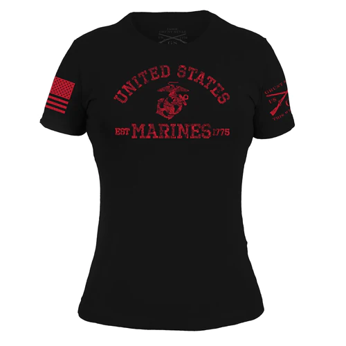 Grunt Style U.S. Marines USMC Est. 1775 Graphic Tee T-Shirt, Women's Shirt
