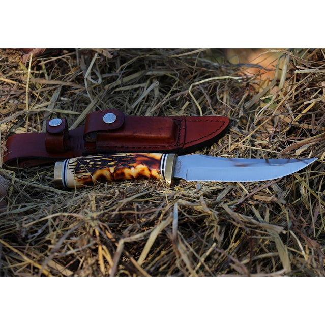 Schrade Uncle Henry Golden Spike Knife & Leather Sheath
