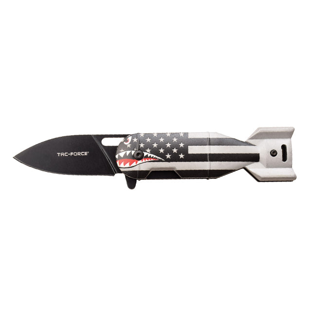 Torpedo Linerlock Assisted-Open Pocket Knife, Flag Design