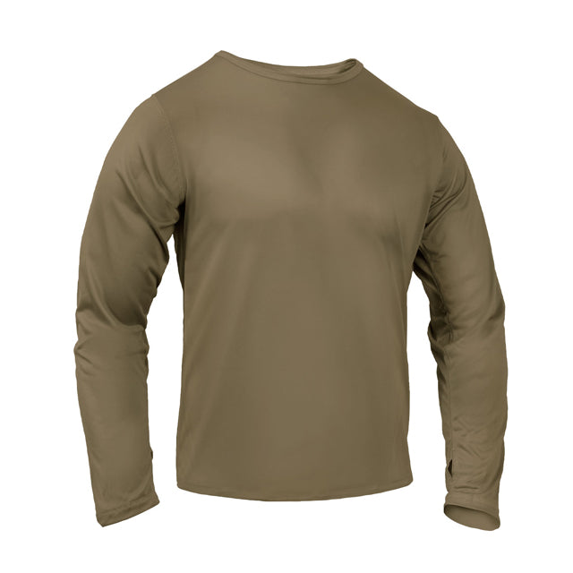 Military Gen 3 Layer 1 Silk Underwear Top, Black and AR670-1 Coyote Brown