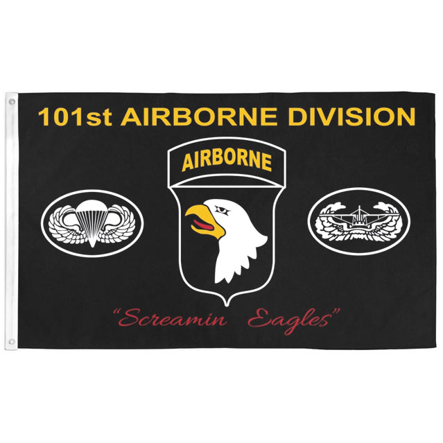 101st Airborne Division "Screamin' Eagle" 3'x5' Flag, Polyester