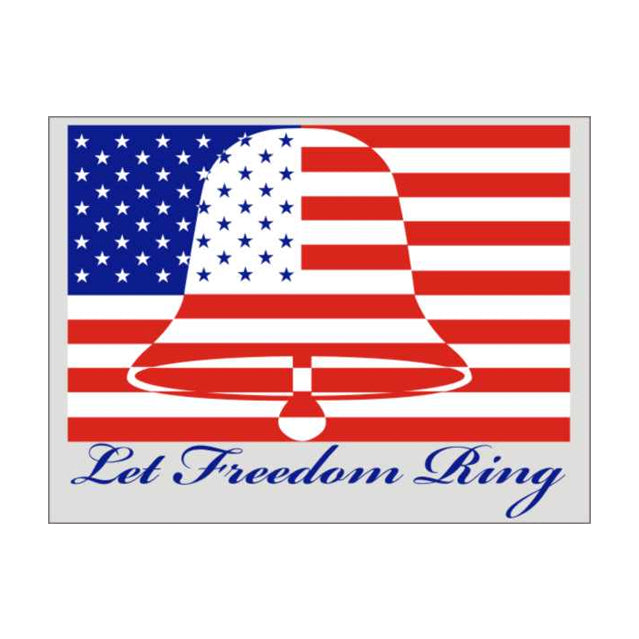 Let Freedom Ring Liberty Bell & US Flag Decal