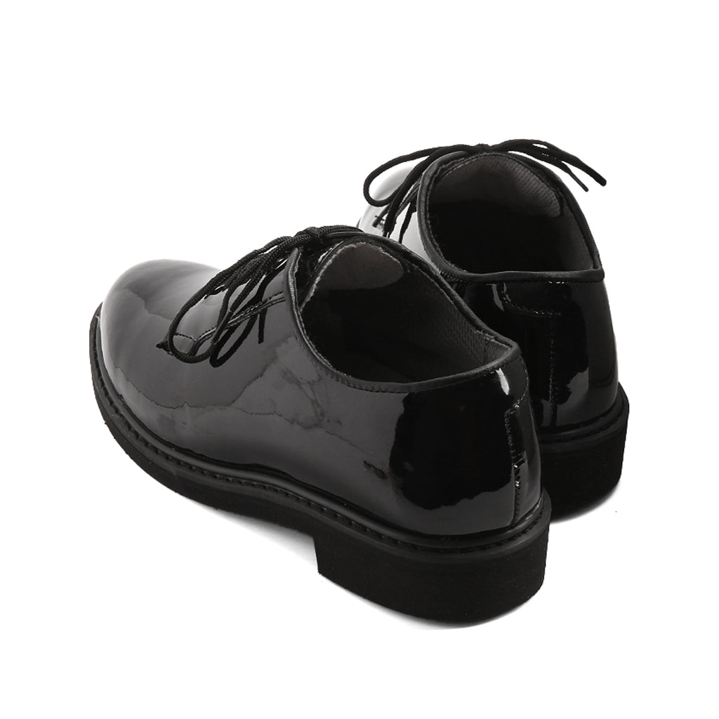 Hi-Gloss Military Dress Corfam Shoes, Black STARS-N-STRIPES