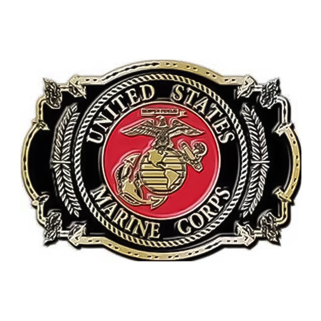 U.S. Marines USMC Pewter Embossed Collectible Belt Buckle