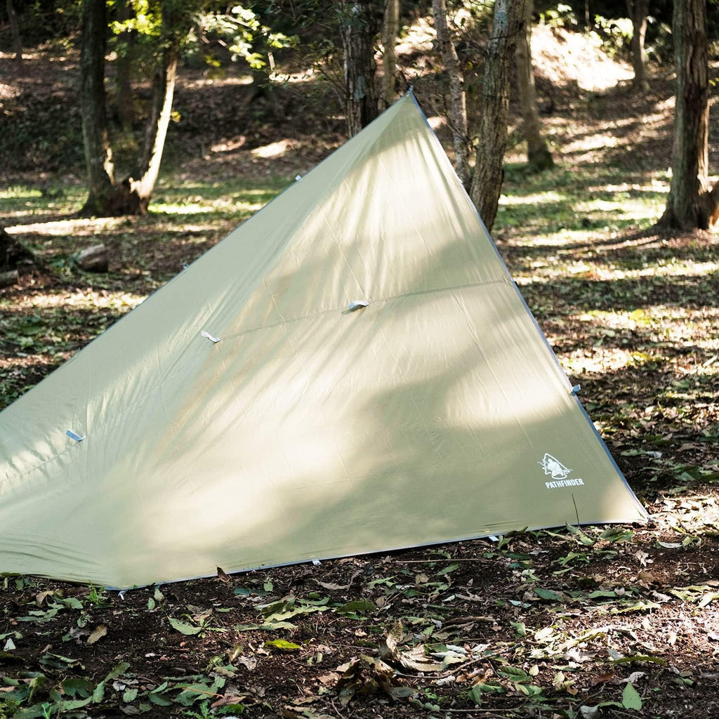 Pathfinder Nylon Waterproof Survival Tarp Lean-To Shelter Half Tent, OD Green