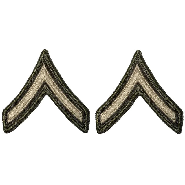 U.S. Army Private E-2 Rank Chevron Patches, AGSU Green Service Uniform | STARS-N-STRIPES CO. U.S. Army Private E-2 Rank Chevron Patches, AGSU Green Service Uniform | STARS-N-STRIPES CO.