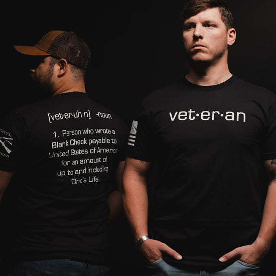 Grunt Style Veteran Blank Check Definition Graphic Tee T-Shirt, Men's