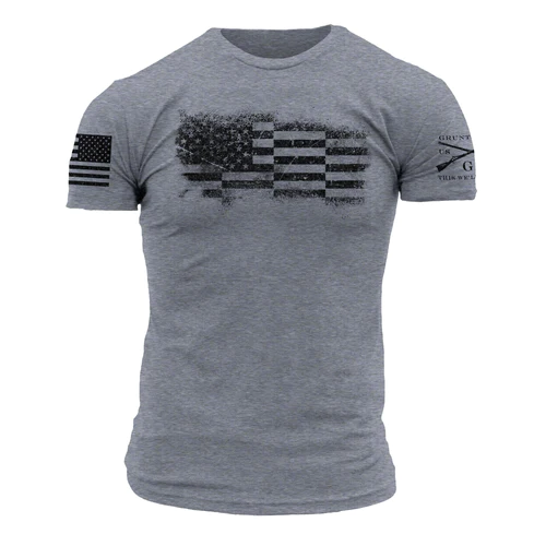 Grunt Style American Bar Flag Patriotic Graphic Tee T-Shirt, Men's