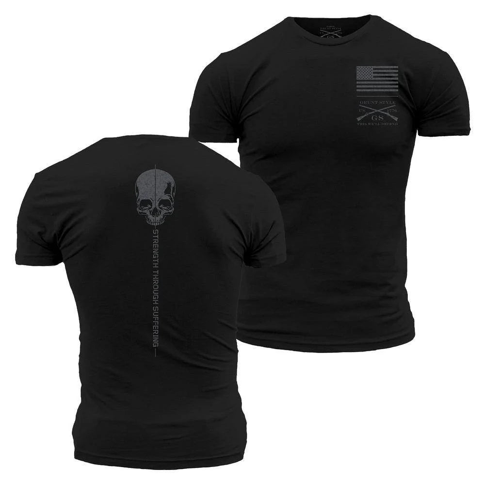 Grunt Style "Strength Through Suffering" Skull Graphic Tee T-Shirt, Men's