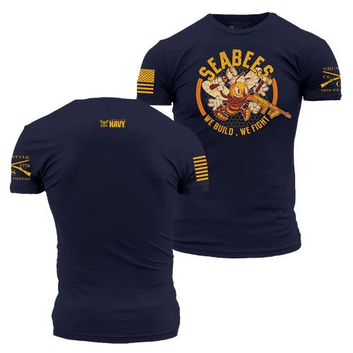 Grunt Style U.S. Navy USN Seabees We Build, We Fight Tee T-Shirt, Men's Shirt