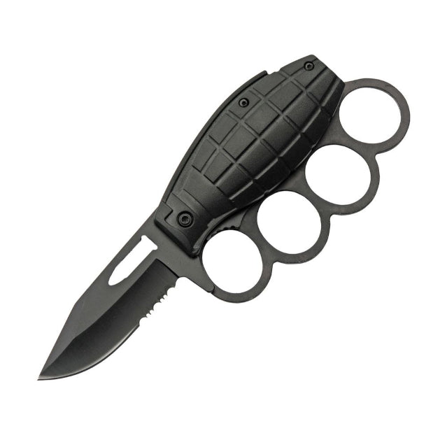 Grenade Linerlock Knife with Assisted Opening, Black