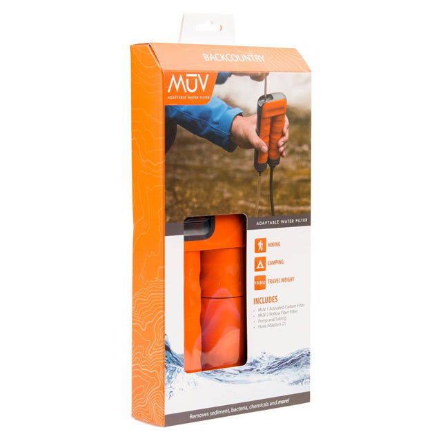 Renovo Water MUV Backcountry Pump Water Filter- Blocks Chemicals, Bacteria, and More