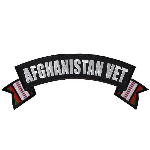 Afghanistan War Veteran Rocker 10.5" Large Iron or Sew-On Back Patch