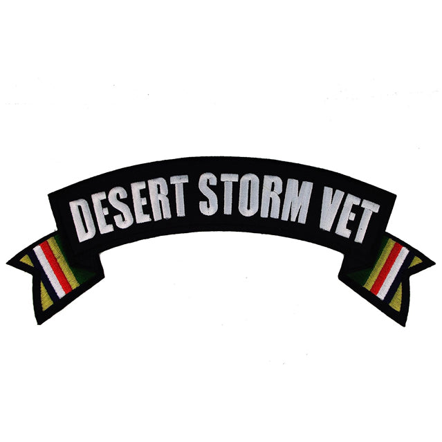 Desert Storm War Veteran Rocker 10.5" Large Iron or Sew-On Back Patch