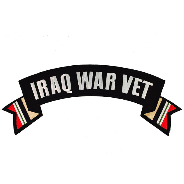 Iraq War Veteran Rocker 10.5" Large Iron or Sew-On Back Patch