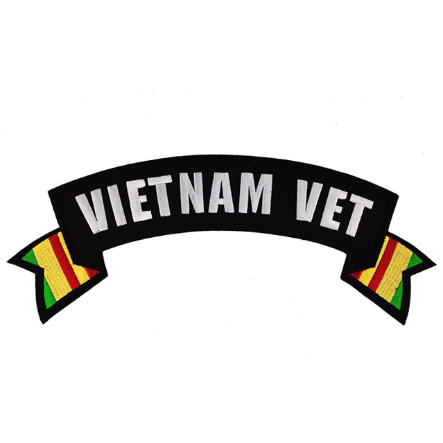 Vietnam Veteran Rocker 10.5" Large Iron or Sew-On Back Patch