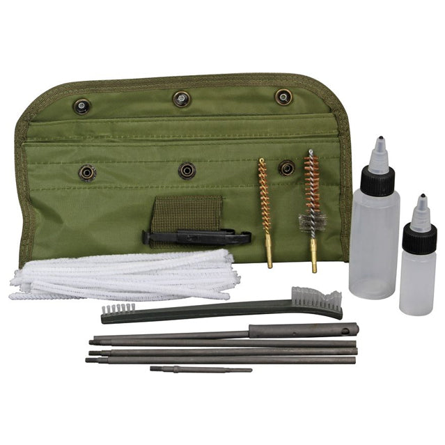 Military AR15/M16 Rifle Gun Cleaning Kit with OD ALICE Pouch
