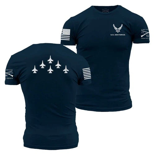 Grunt Style U.S. Air Force USAF Logo & Formation Graphic Tee T-Shirt, Men's Shirt