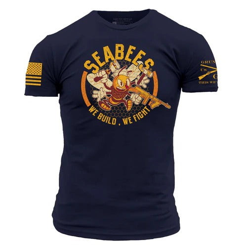 Grunt Style U.S. Navy USN Seabees We Build, We Fight Tee T-Shirt, Men's Shirt