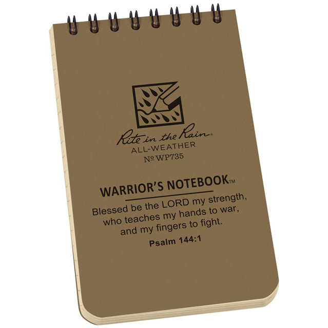 Rite in the Rain All-Weather Warrior's Notebook, Bible Scriptures, Coyote Brown