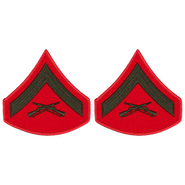 U.S. Marine Corps USMC Lance Corporal (LCpl) E-3 Rank Chevron Patches ...