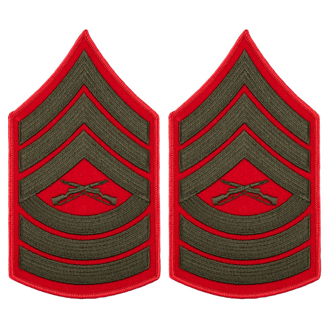 U.S. Marine Corps USMC Master Sergeant (MSgt) E-8 Rank Chevron Patches ...