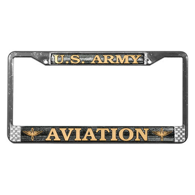 United States US Army Aviation Veteran Chrome Metal License Plate Frame