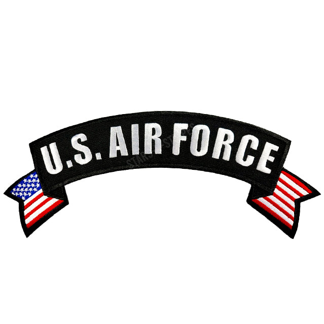 US Air Force USAF Veteran Rocker 10.5" Large Iron or Sew-On Back Patch