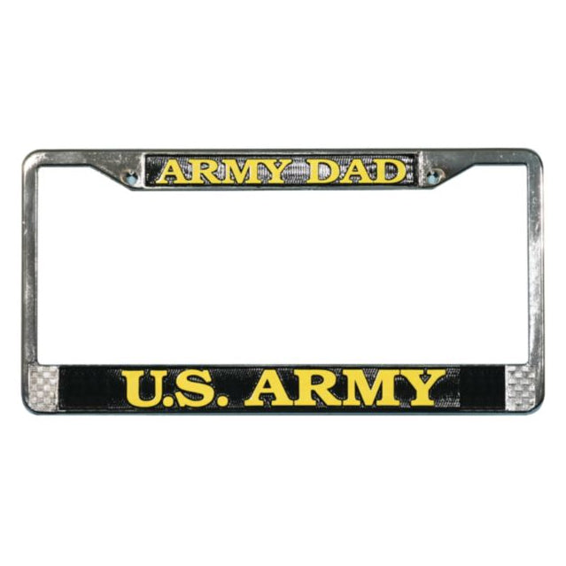 United States US Army Dad Veteran Chrome Metal License Plate Frame