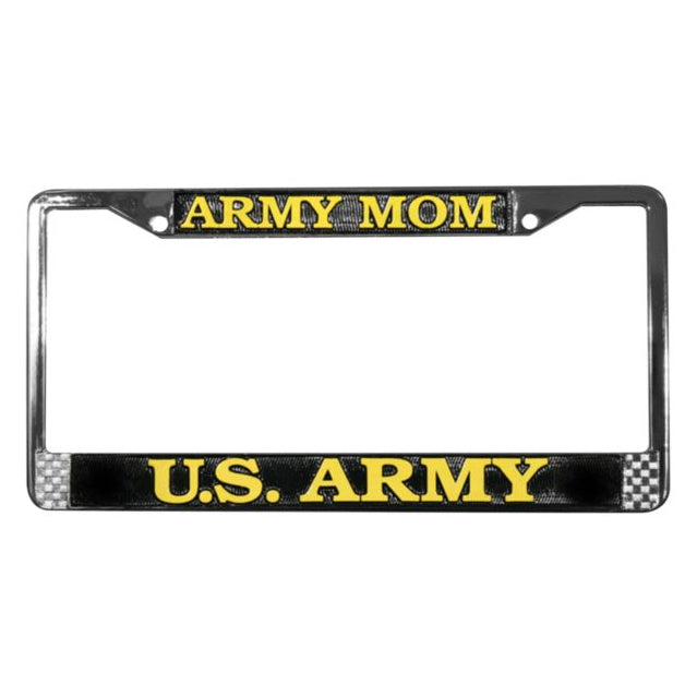 United States US Army Veteran Mom Chrome Metal License Plate Frame