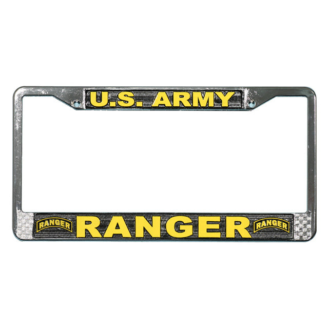 United States US Army Ranger Veteran Chrome Metal License Plate Frame