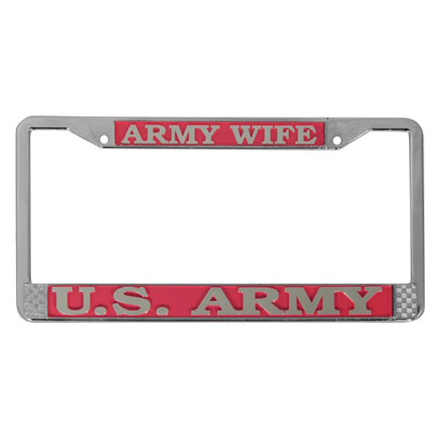 United States US Army Veteran Wife Chrome Metal License Plate Frame