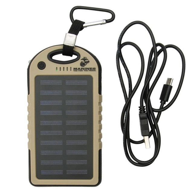 U.S. Marines Solar Portable Cell Phone Charger, USMC 8000 Mah Battery Power Bank