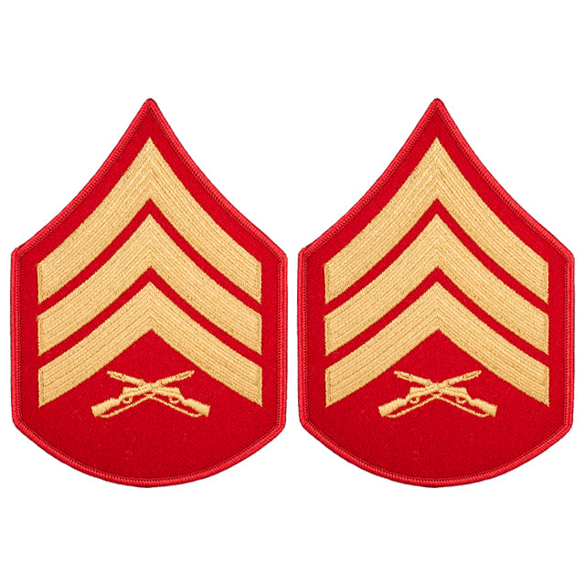 U.S. Marine Corps USMC Sergeant (Sgt) E-5 Rank Chevron Patches, Dress ...
