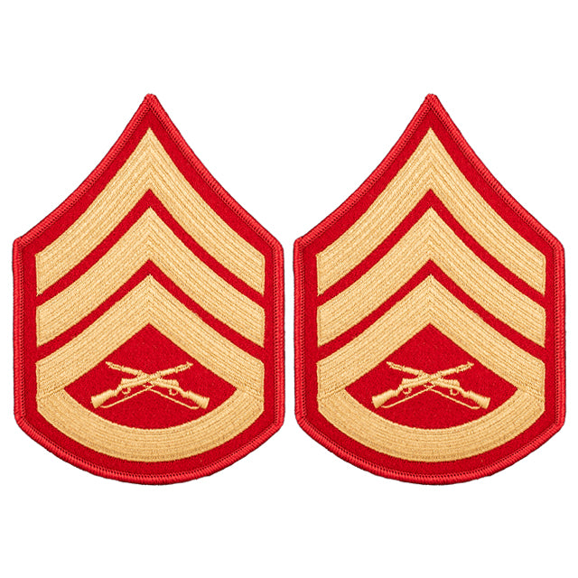 U.S. Marine Corps USMC Staff Sergeant (SSgt) E-6 Rank Chevron Patches,