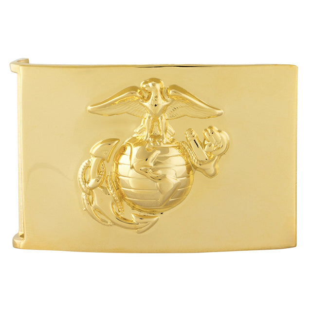 U.S. Marines USMC Dress Blues 24K Anodized Gold Plated NCO Belt Buckle & Hardware, Includes EGA