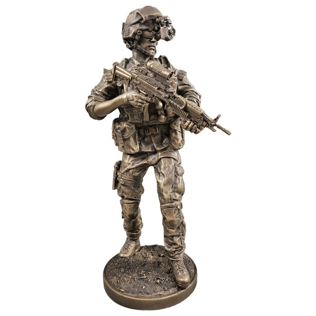 US Military Army/Marines Combat Warrior - Bronze Collectible Honor Statue
