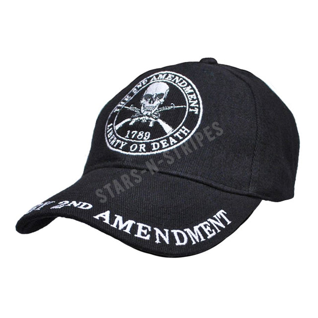 The 2nd Amendment/Liberty or Death Skull & Crossed Rifles Cap