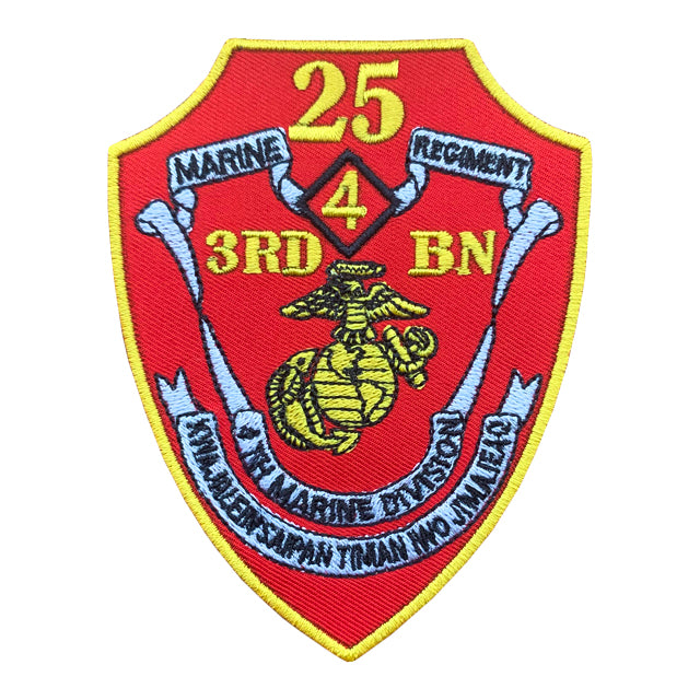 3rd Battalion 25th Marine Regiment 4th Marine Division 3/25 Patch, New Version