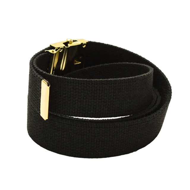U.S. Army ASU Black Cotton Dress Web Belt & Gold Buckle/Tip, Mens ...