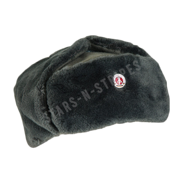 Cold War East German Army Winter Ushanka Hat, Medium (56-57)