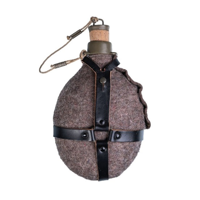 Czech M60 Metal Canteen w/ Wool Cover & Leather Straps