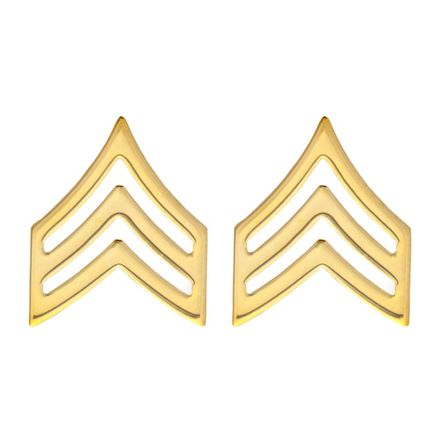 U.S. Army Sergeant (SGT) Collar Ranks, Gold