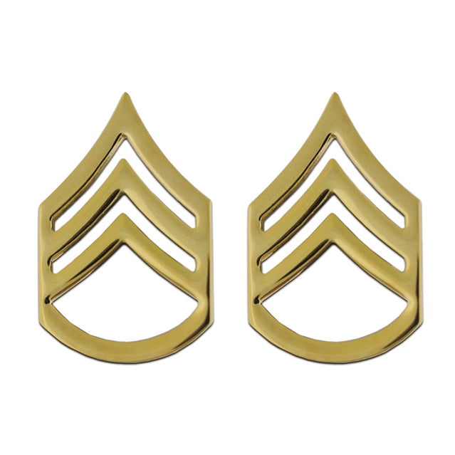 U.S. Army Staff Sergeant (SSG) Collar Ranks, Gold | STARS-N-STRIPES CO.