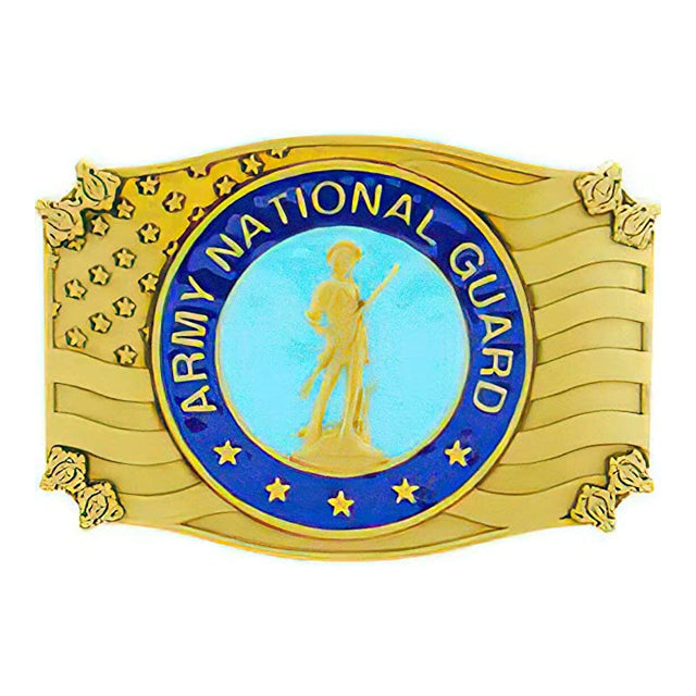 U.S. Army National Guard Pewter Embossed Collectible Belt Buckle