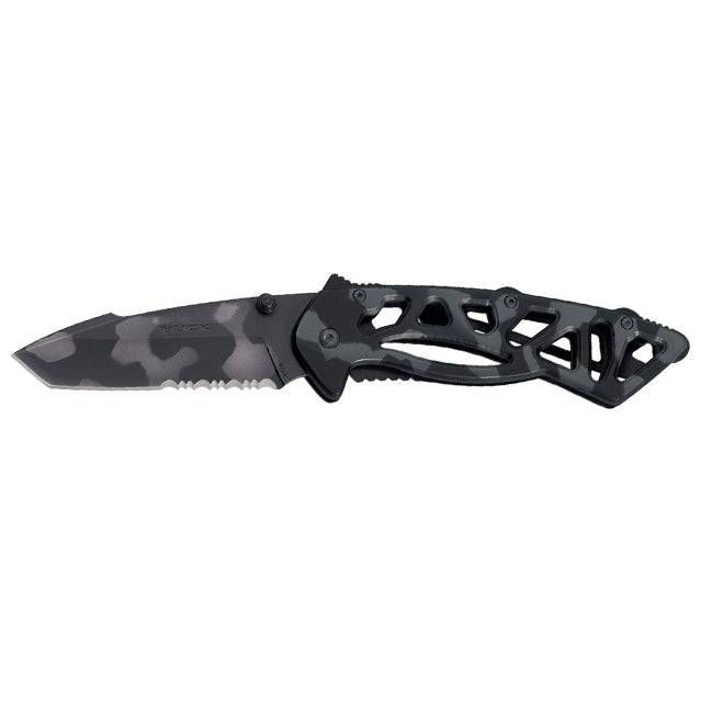 Buck Bones Framelock Folding Knife, Tiger Stripe