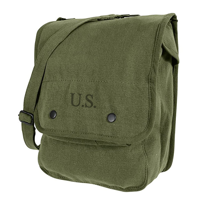 Heavy Duty Army Canvas Messenger Bag Canvas Vietnam War Map Case Shoulder Bag, New STARS-N