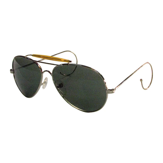 Air Force Military Aviator Flight Sunglasses, Black Lenses