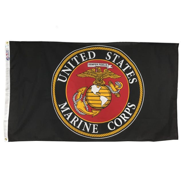 U.S. Marine Corps Black 3'x5' Flag, Polyester
